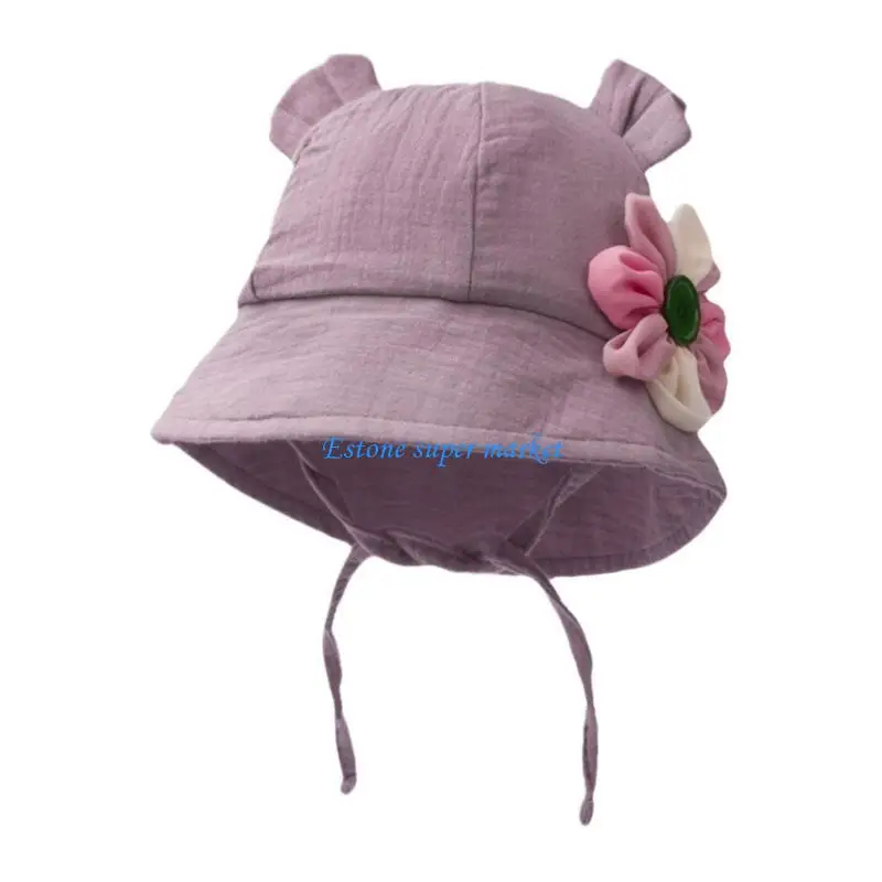

090B Versatile Baby Outdoor Hat Cotton Flower Pattern Hat Perfect for Boy & Girls