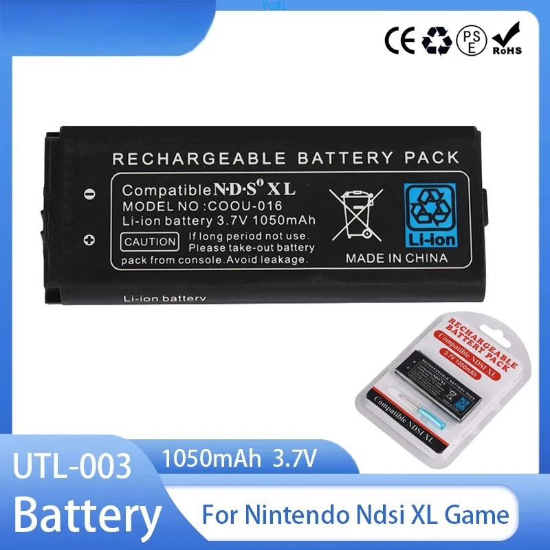 

UTL-003 Replacement Battery 3.7V 1050mAh Li-on Battery For Nintendo Ndsi XL Controller Game Utl003 Console Rechargeable Battery
