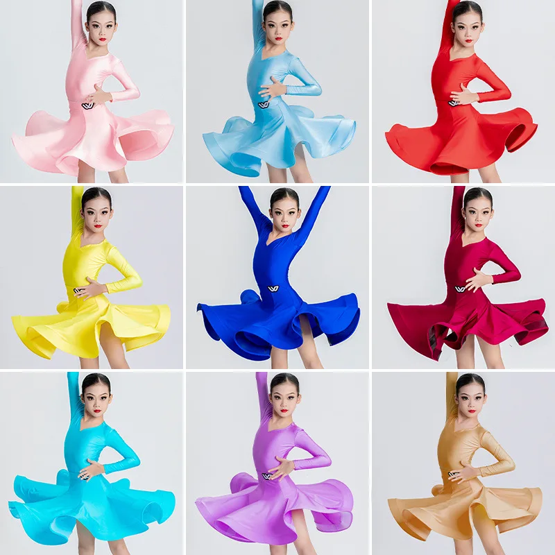 أزياء الرقص اللاتينية الجديدة أزياء المنافسة المهنية أزياء الفتيات أداء