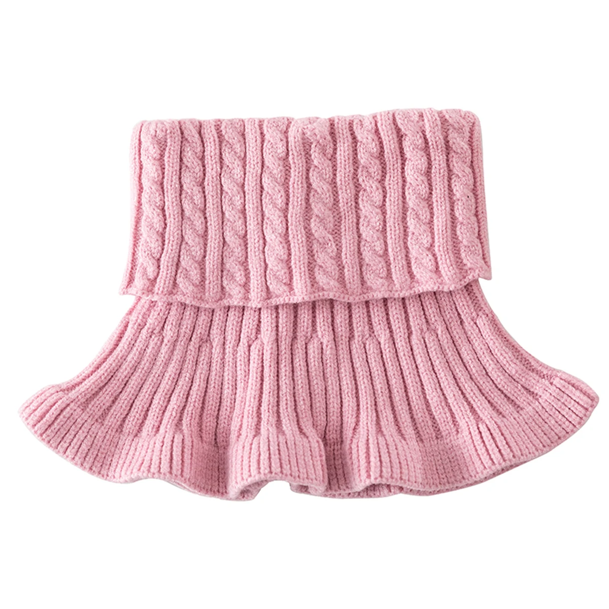 Detachable Knitted Turtleneck Fake Collar For Women Neck Warm Cover Head Neck Knit False Collar Solid Color Neckerchief