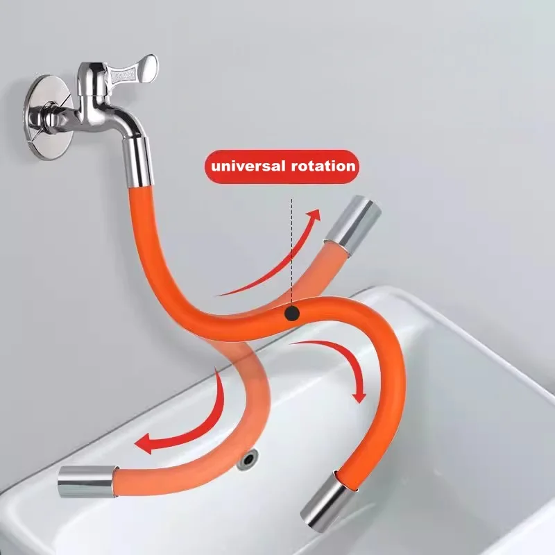 Universal Kitchen Faucet Extension Extender Anti-Splash Rotating Flexible Hose Water Tap Pipe Tube For Bathroom Wash Basin