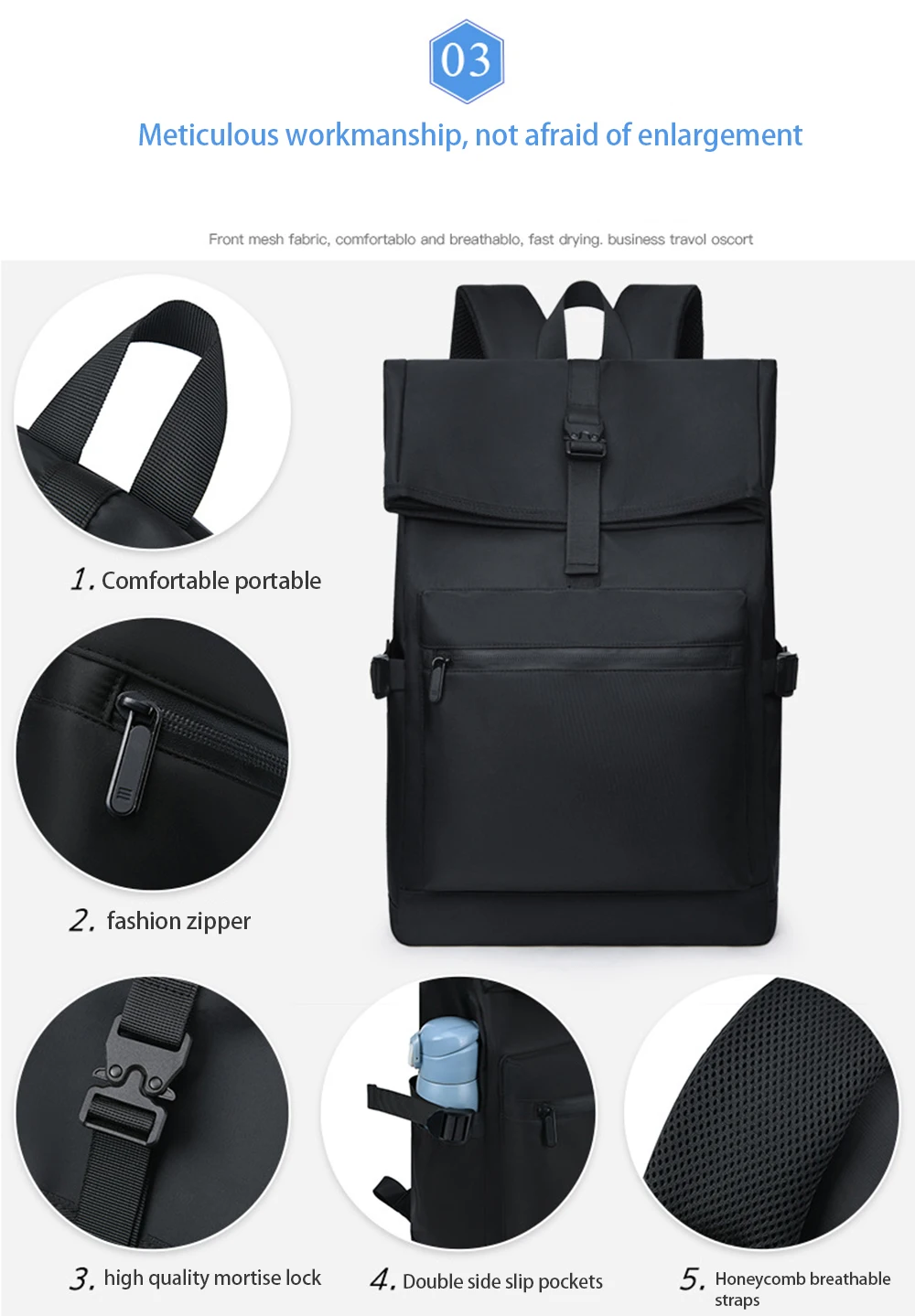 Imagem -03 - Moda Homem de Negócios Mochila à Prova Impermeável Água Bolsa Livro Feminino Mochila para Adolescente Viagem 15.6 Polegadas Portátil 2023