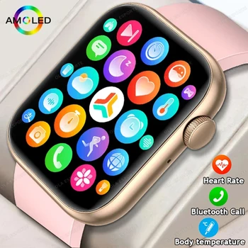 스마트 워치 AMOLED 풀 터치 스크린 방수 QX7 울트라 스마트 워치 여성용 선물 스마트워치, 샤오미 블루투스 통화, 신제품