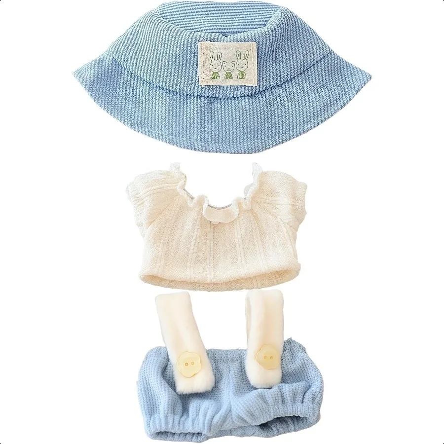 

Clothes for Dolls Accories No Doll Cute Outfit Set 3 Pieces Bib Pants Suitable for 15 17cm Doll Suit Stylish Dr Up Overalls Dol