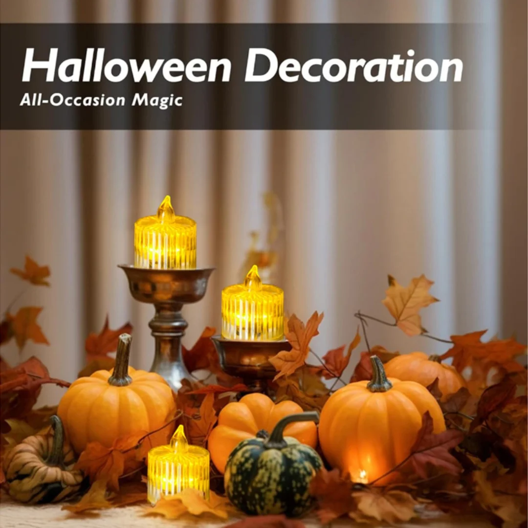 6/12Pcs Flameless LED Candle Light Halloween Wedding Christmas Decoration Creative Candle Light Wishing LED Tea Lamp Warm White