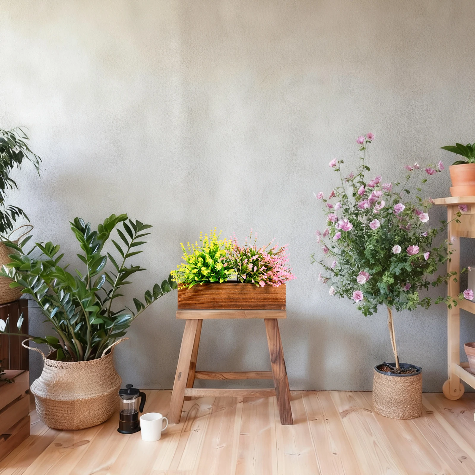 

Wooden Flower Planter Rustic Retro Wood Flower Pot for Home Office Garden Balcony Decorative Wood Planter Box Succulent Pot