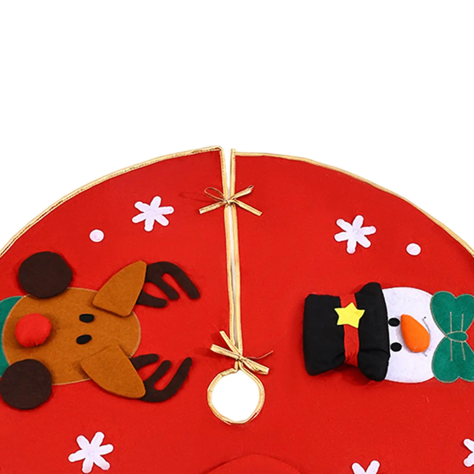 Christmas Tree Skirt 39 inch Round Cartoon Decorative Tree Apron Ornament Xmas Decor for Holiday Home Hotel Party Doorway