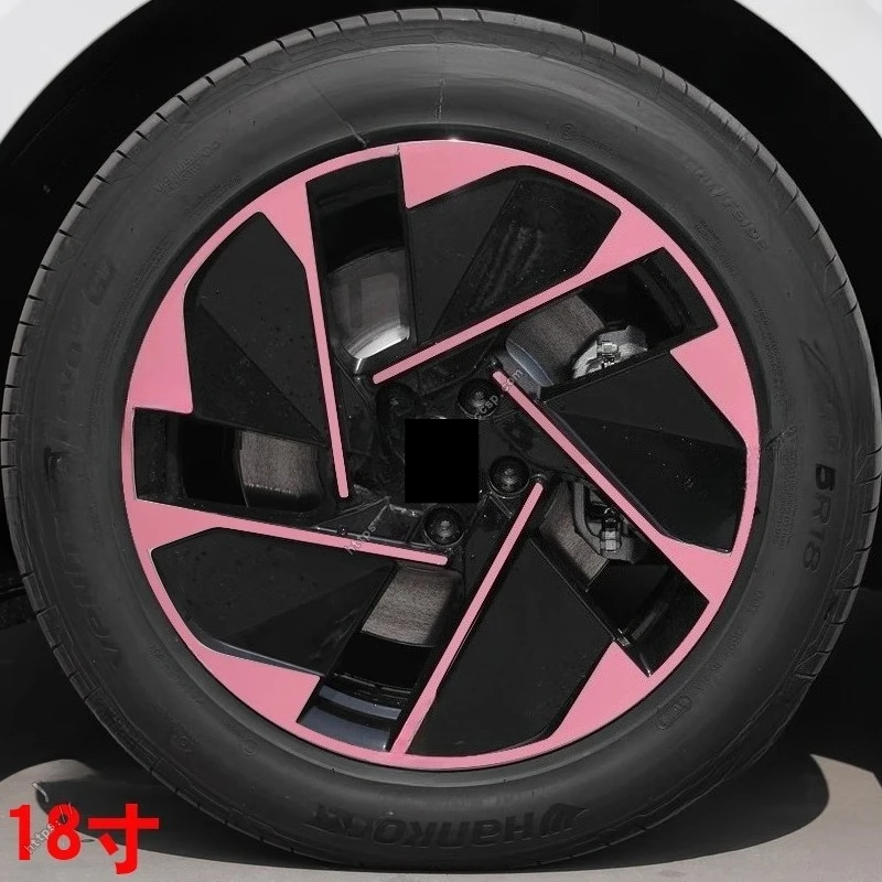 For Volkswagen ID3 Wheel Hub Car Sticker Cool Laser Colorful Decorative Waterproof Wheel Sticker Modified Sticker Black Tools view 6