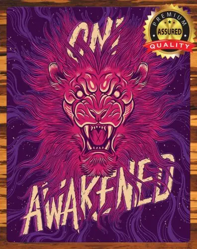 One Awakened Lion - Beautiful Sign - Rare - Metal Sign