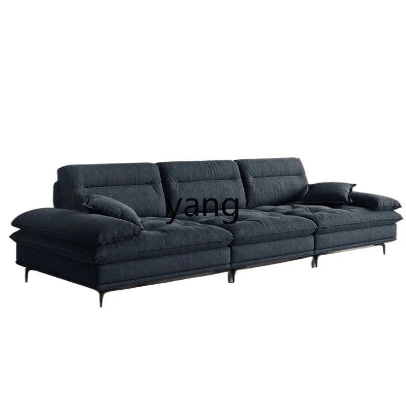 

LH minimalist chenille sofa retro small apartment super wide sitting deep down sofa