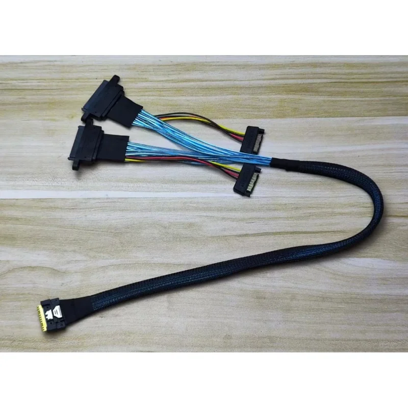 Original SlimSAS SFF-8654 8i to 2 NVMe U2 SFF-8639 hard drive data cable 60CM