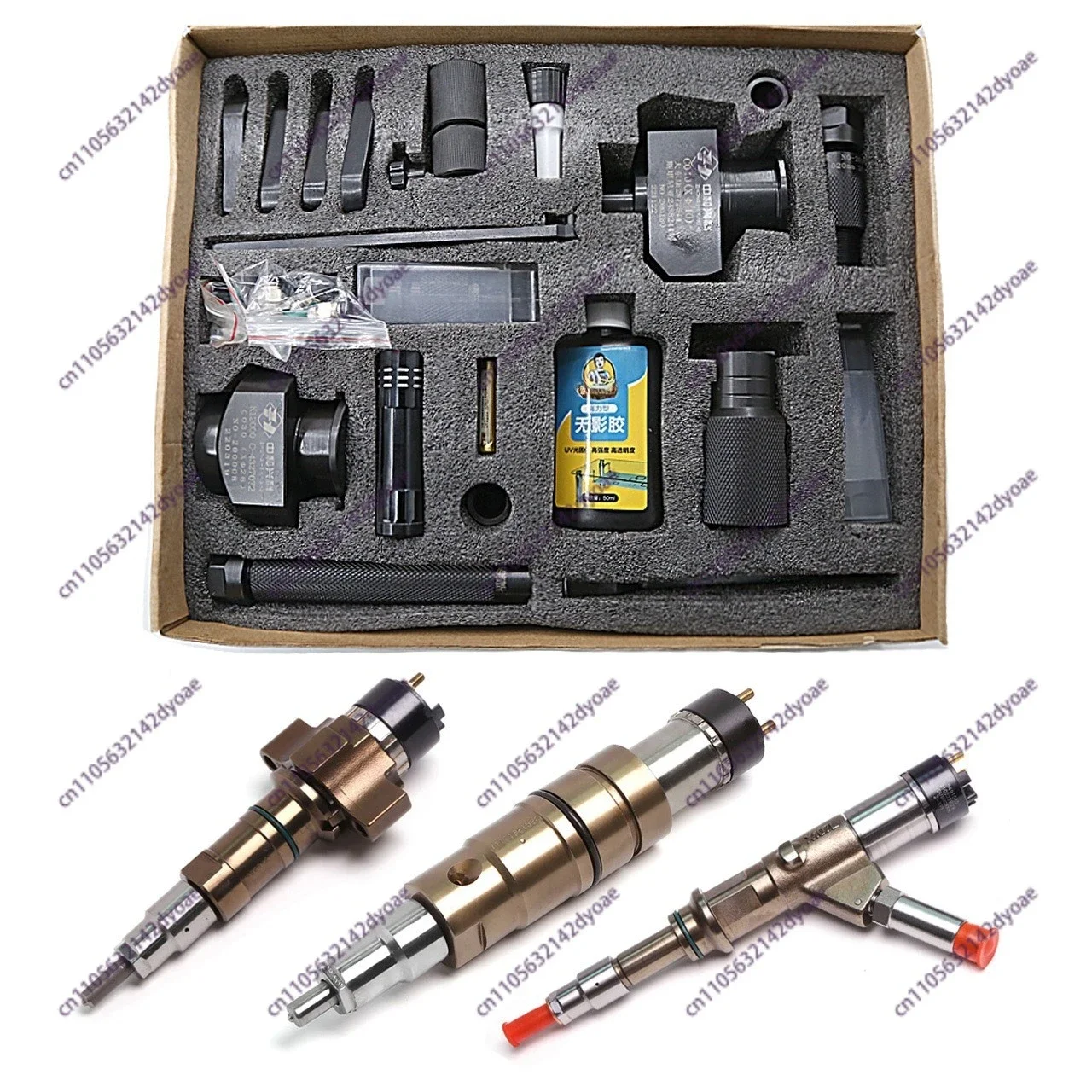 16pcs for Diesel Common Rail Injector XPI 4307475 4327072 2872544 Oil Return Clamp Adaptor AHE Stroke Repair Tool Set