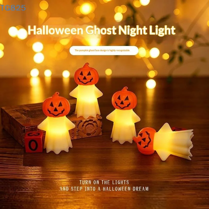 【AN】Halloween Pumpkin Ghost Night Light Waterproof IP44 for Outdoor Indoor Halloween Party Table Decor