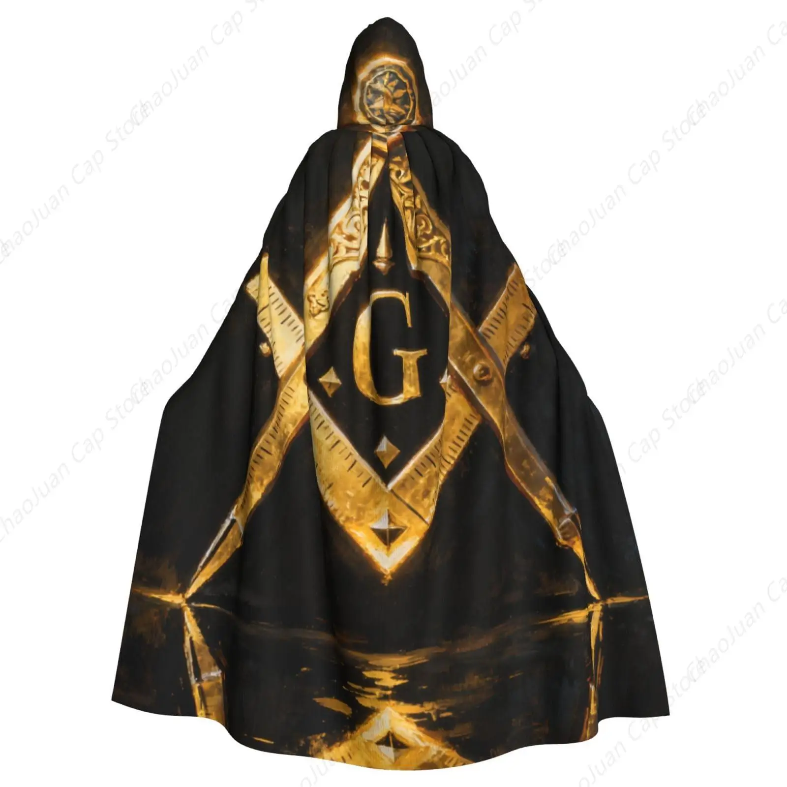 

Унисекс плащ с капюшоном, накидка, совместимая с золотым масонским масонским масонством, длинная накидка с капюшоном, халат для косплея, костюм для вечеринки