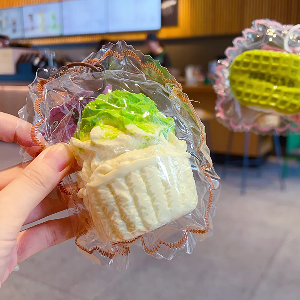 1pc New Food Ice Cream Soft Pinch Relieves Daily Stress and Stress Slow Resilience Office Backpack Pendant Decoration Gift Toy.