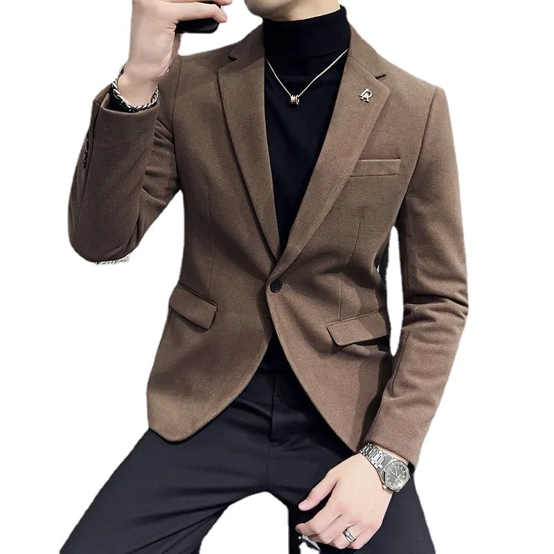 Thickened men's casual fashion jacket casual suit73