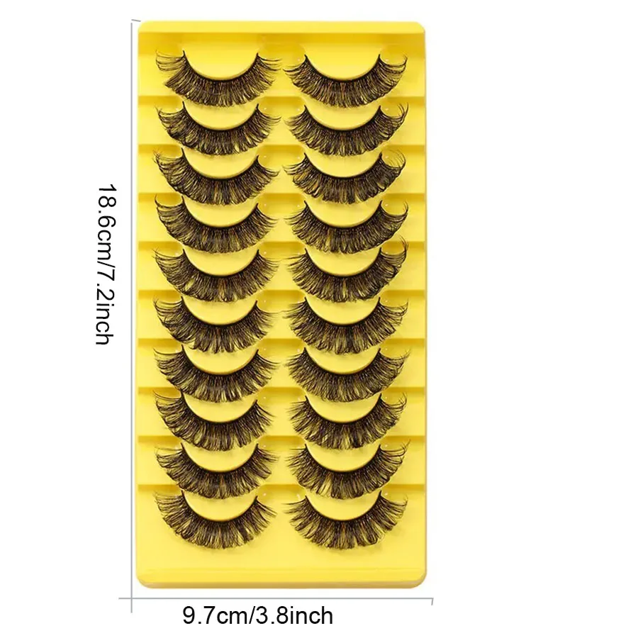 10 pairs of D-wave eyelashes DH stripes look like extended voluminous natural 3D false eyelashes, the dexterous false eyelashes