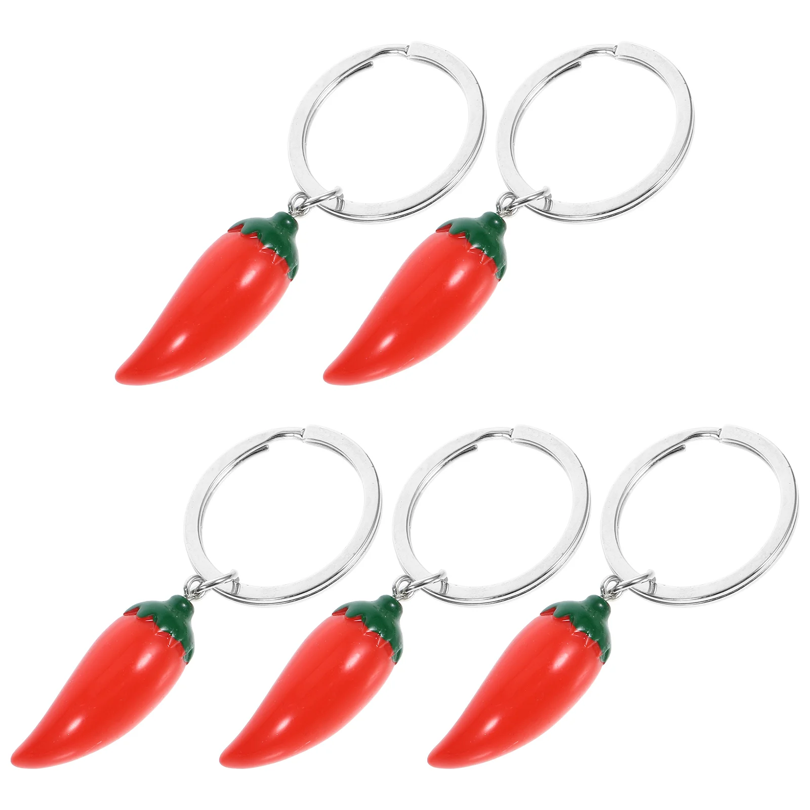 

5 Pcs Chili Keychain Alloy Simulation Realistic Party Favor Bag Charm Ornament Keyring Gifts Jewelry Accessories chili charms