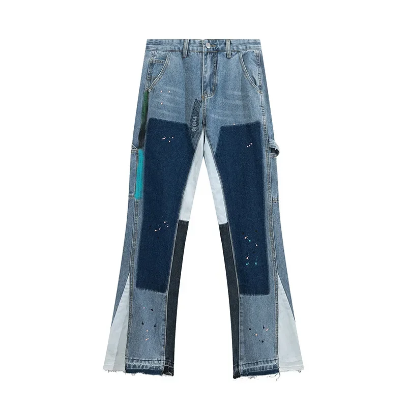 Dept Letter Fashion Brand Jeans Gallery Print Summer Loose Casual Sports Pants for Men and Women