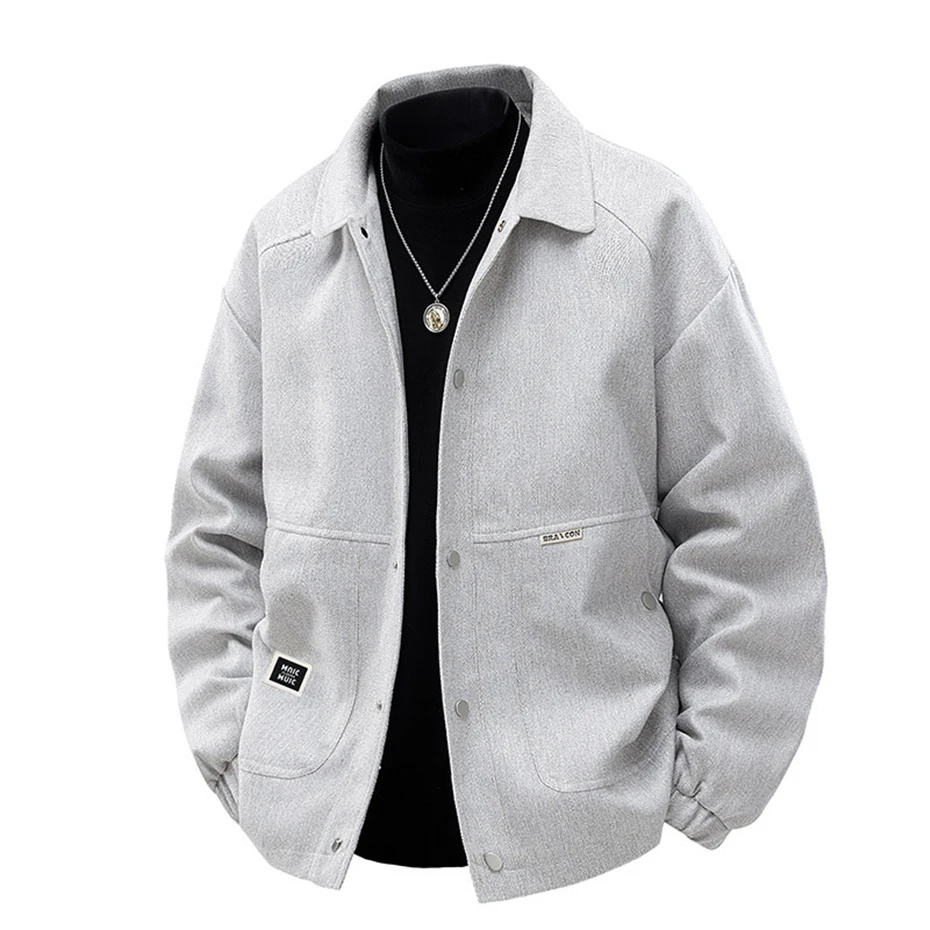 8XL Plus Size Jacket Men Vintage Jacket Coat Fashion Casual Solid Color Coats Male Spring Autumn Outerwear Big Size 8XL