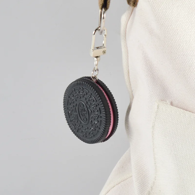 Oreo Cookie Keychain para Amigos, Modelo Alimentar Criativo, Pingente de bolsa de carro, Boutique Gift, Jóias Divertidas, Moda Bonita