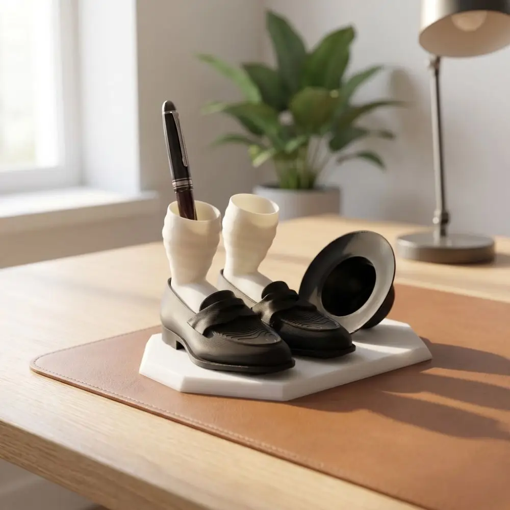 Funny Stylized Character 3D Printed Pen Holder Dynamic Posture Human Shaped Desk Organizer Creative Art Ornament Unique Design