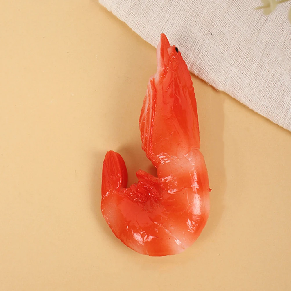 

3 Pcs Simulation Arctic Shrimp Red Color Marine Creature Model Decorative Ornaments Educational Plaything Sea Animal Model