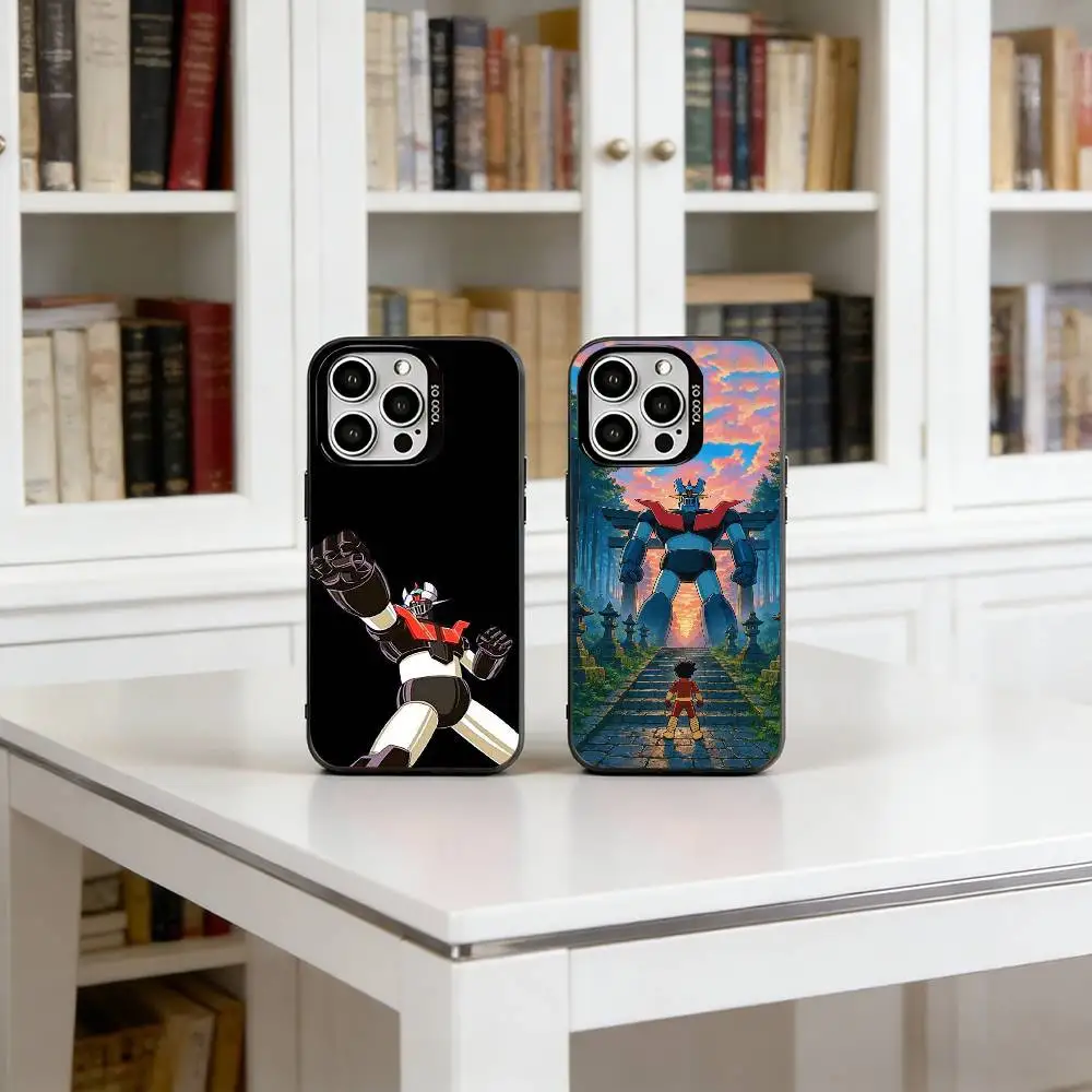 

Anime M-Mado K-King Granzort Phone Case For iPhone 17,16,15,14,13,12,11 Plus,Pro Max,XS,Colored Silver Plated Inside Cover