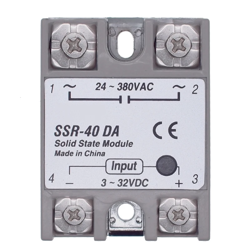 SSR-40 DA Solid State Relay DC to AC Solid State Relay Module For SSR-40DA Temperature Controller 24V-380V 40A 250V