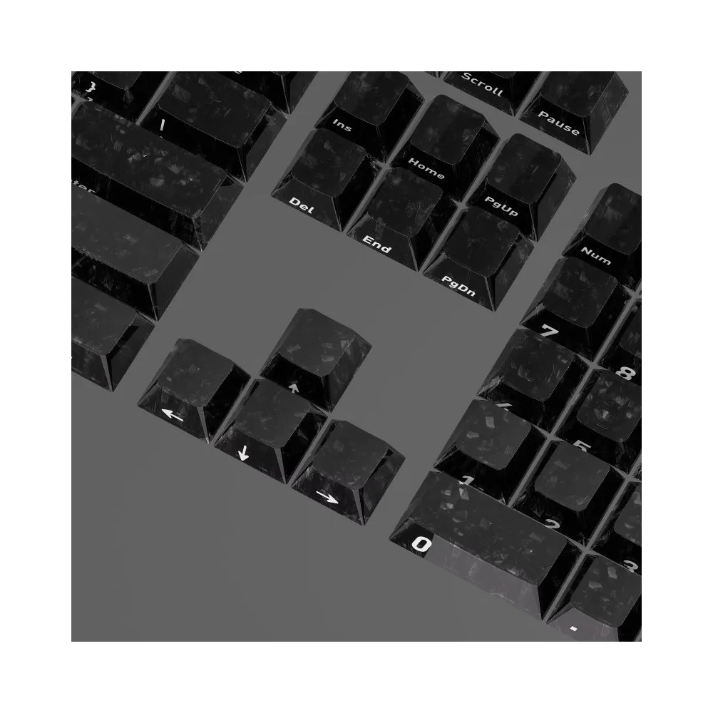 

119 Keys Transparent Carbon Fiber PC Keycaps Side Carved Design For WOOTING Magnetic Axis Mechanical Keyboard