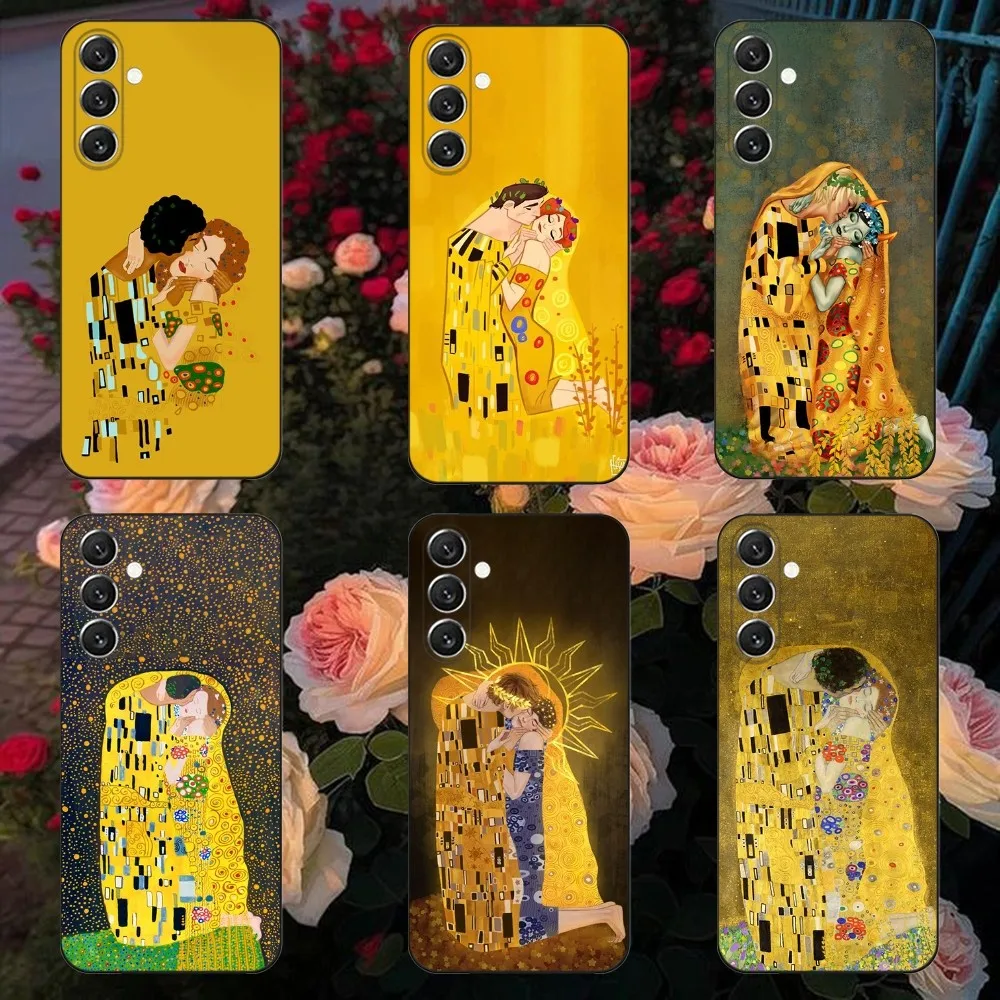 Kiss by G-Gustav Klimt Desig   Phone Case For Samsung Galaxy A13,A21s,A22,A31,A32,A52,A53,A71,A80,A91 Soft Black Cover