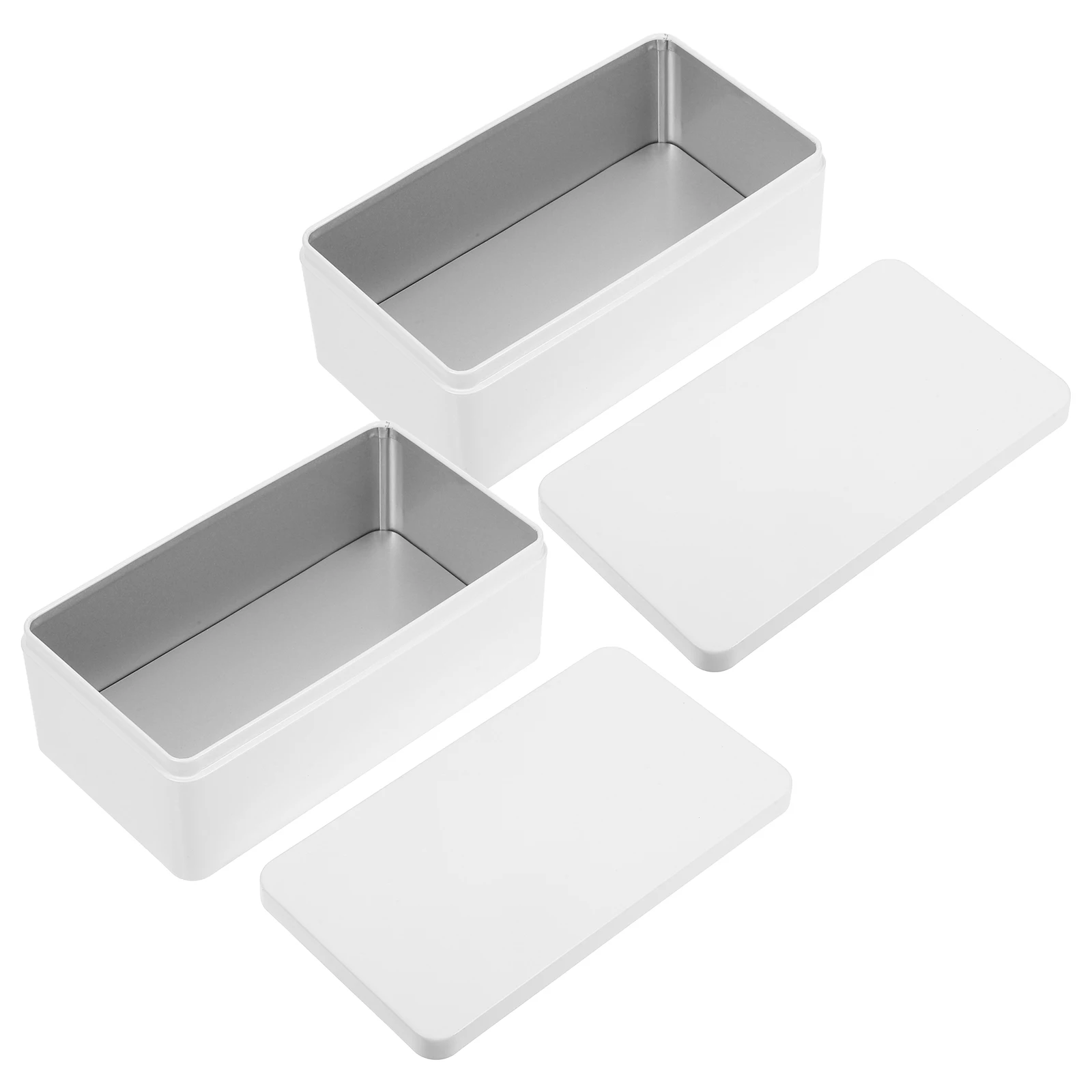 

2 Pcs Tinplate Box Tea Money Storage Decorative Containers Keepsake Boxes Small Cash Organizer