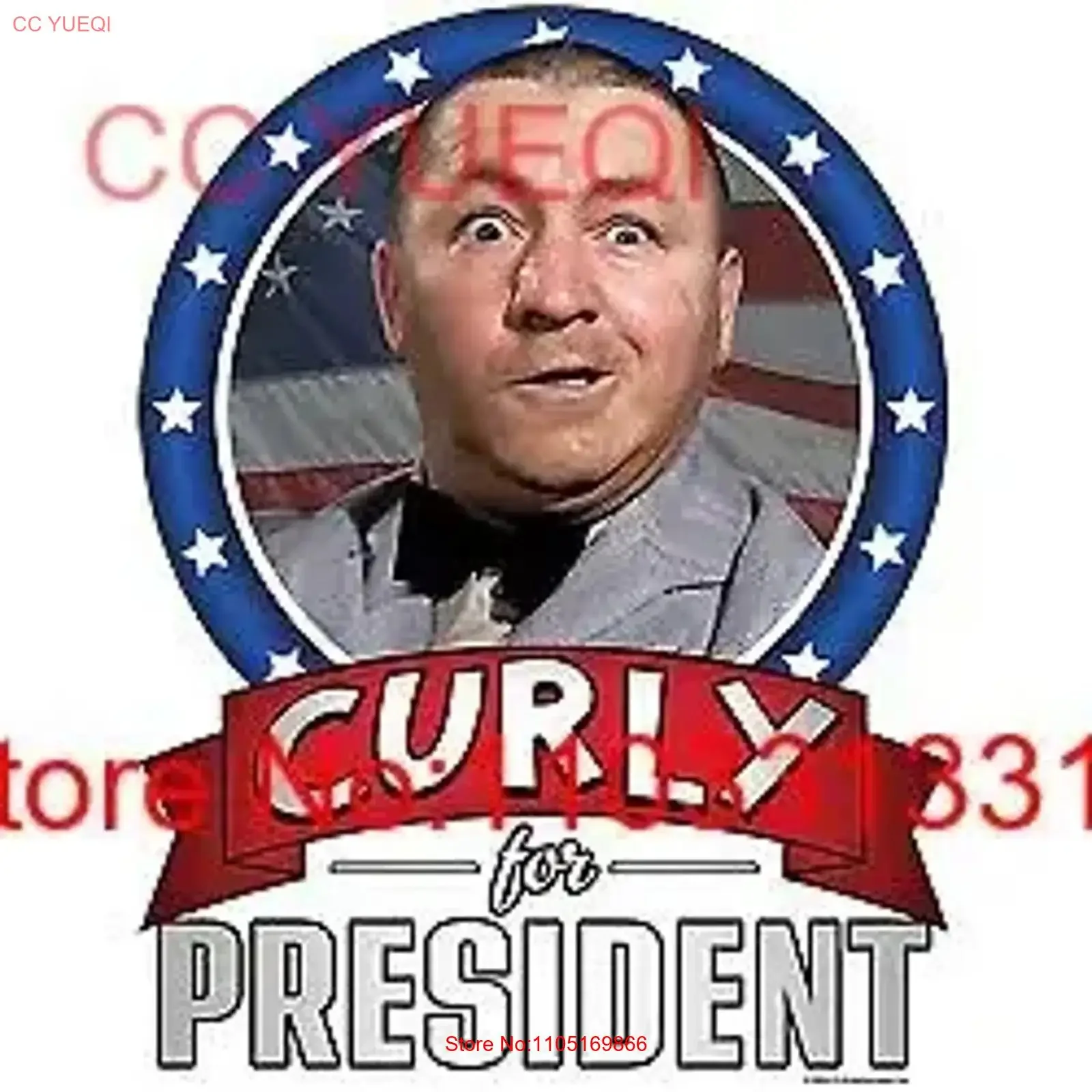 T Shirt S to 2xl 3xl CURLY for PRESIDENT political STOOGES fun adult vintage Washed Versatile Breathable homme Stylish vintage