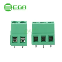100PCS KF128-2P 2PIN  KF128-3P 3Pin 5.0mm Green Straight Pin PCB Screw Terminal Block Connector