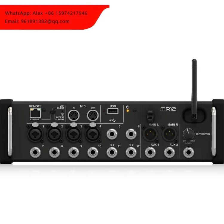 

Midas MR12 Mixer 12 Input Channels Support USB Sound Card Multi-Track Recorder Portable Rack Type Digital Mixer Sound Console