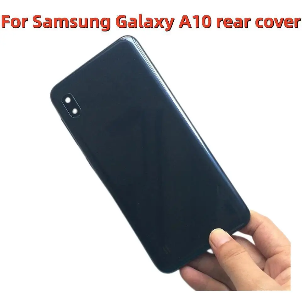 For Samsung Galaxy A10 A105 A105F Back Battery Cover Housing Door Rear Case Replacement with Camera lens+Side Buttons