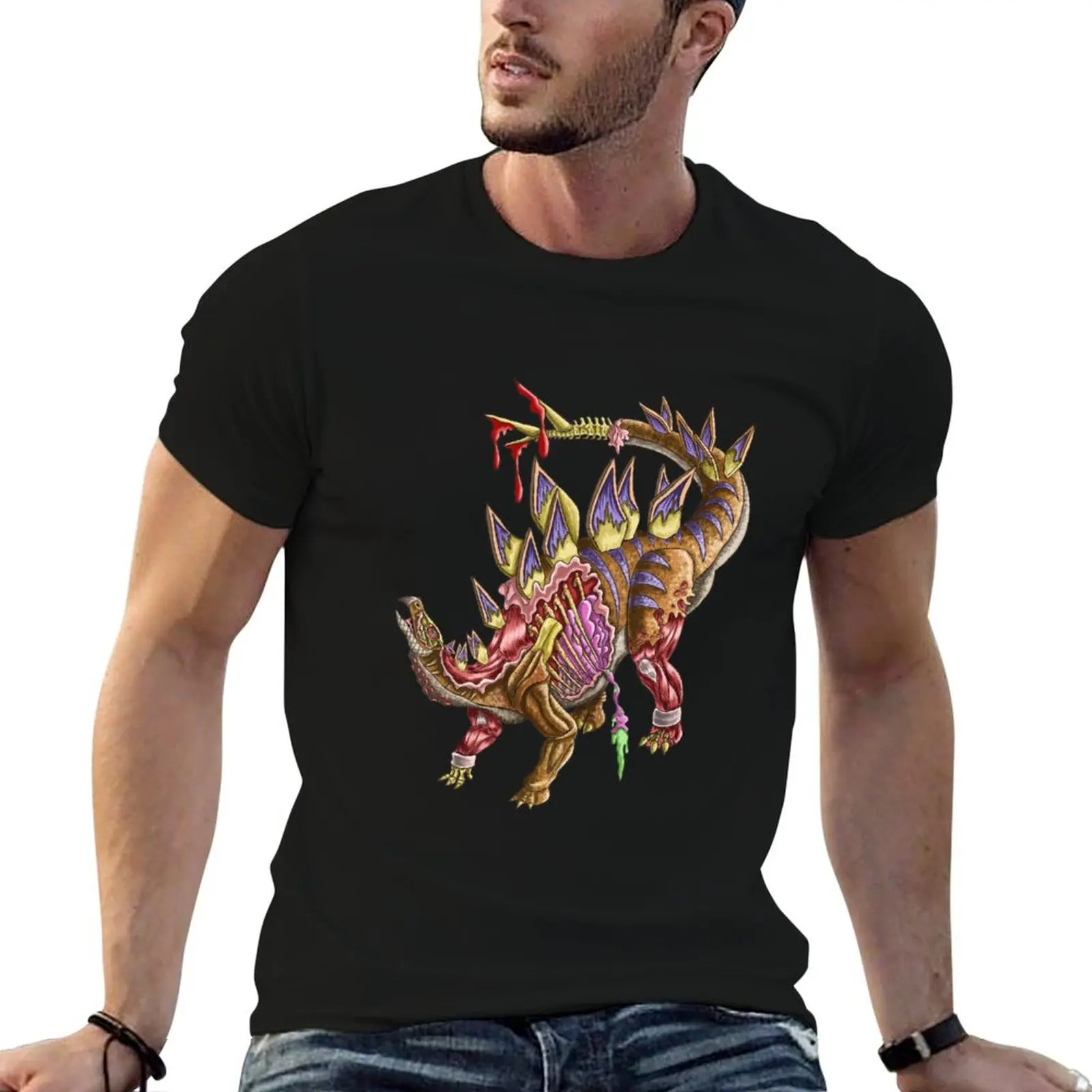 Zombie Stegosaurus T-Shirt shirts graphic man clothes men clothings