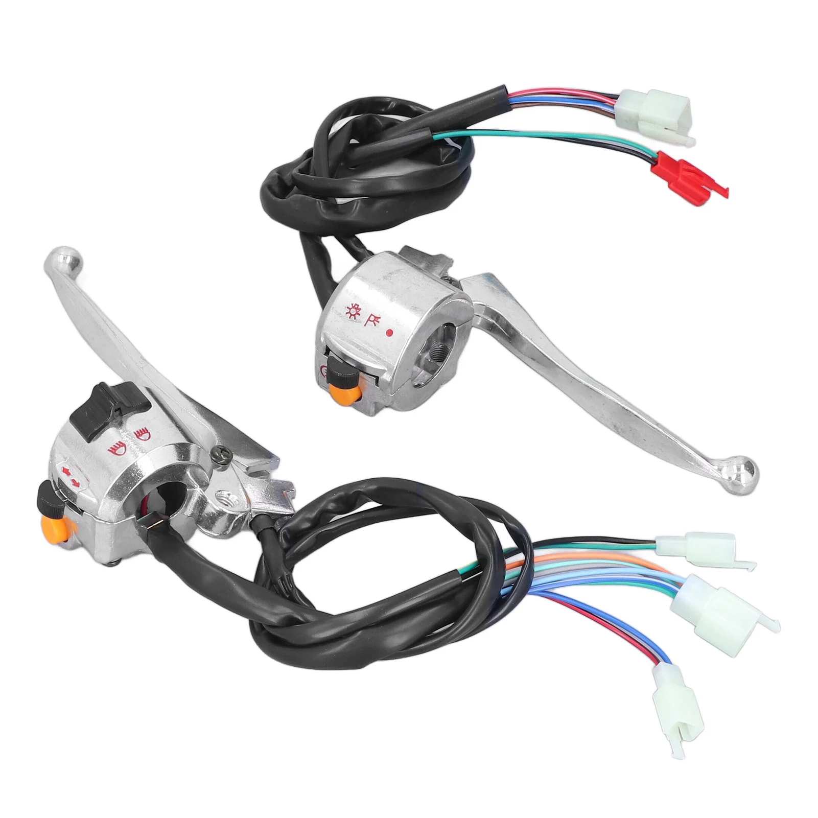 2pcs 22mm Drum Brake Handlebar Switch Left Right Motorcycle Handlebar Horn Button for 50cc Chinese Scooter for JH70 JH90