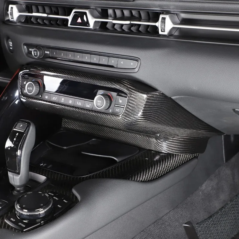 

For 2019-26 Toyota GR Supra A90 MK5 Real Carbon Fiber Car Center Console Cover Decorative Panel Sticker Interior Car Accessories