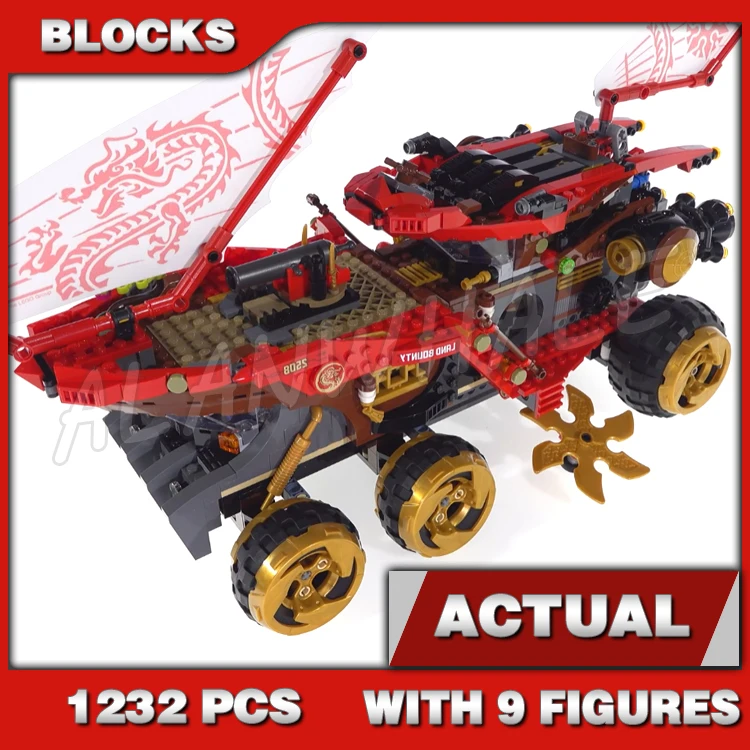 

1232pcs Shinobi Land Bounty Truck Vehicles Mobile HQ Detachable Flyer Snake 11332 Building Block Sets Compatible With Model