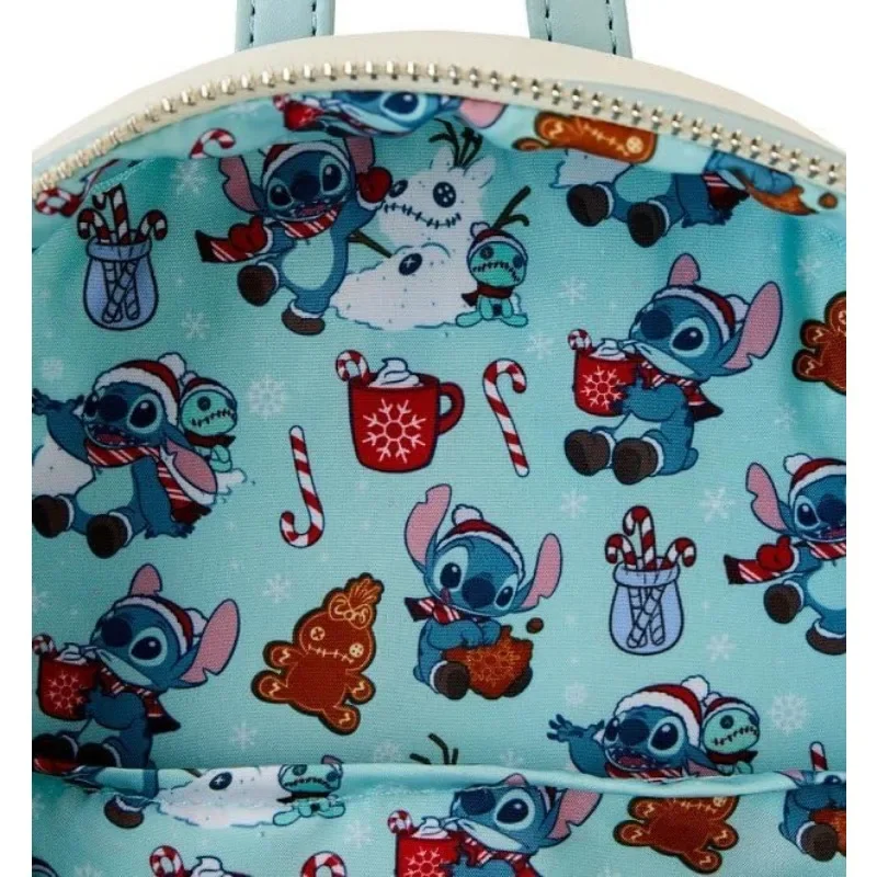 Disney-Mini mochila con purpurina para mujer, Loungefly, Stitch, Snow Angel, vacaciones