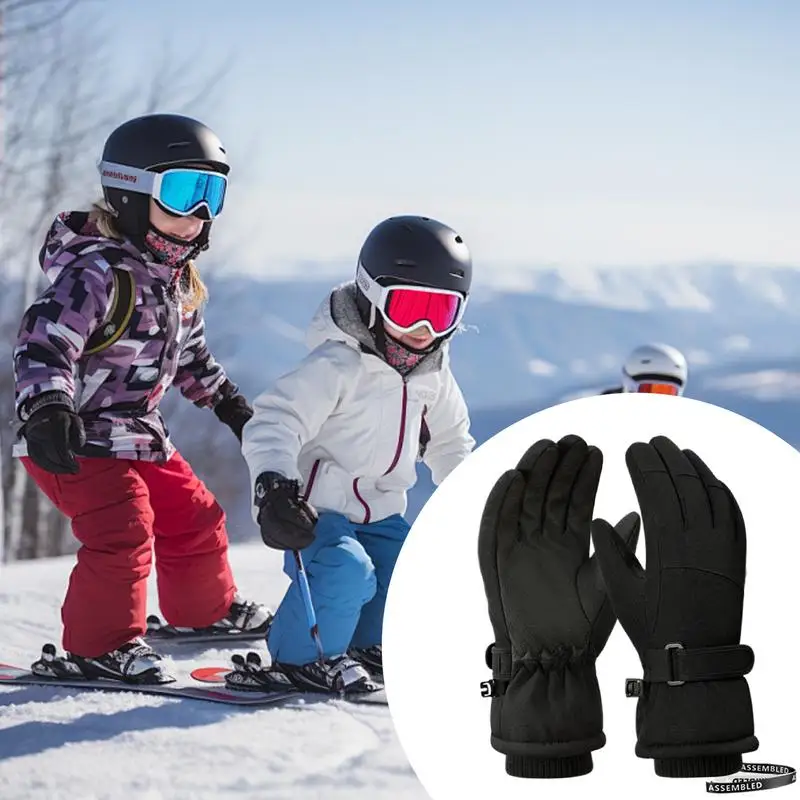 Guantes de nieve a prueba de viento para chico, guantes de snowboard impermeables, cómodos guantes de Snowboard para niños, guantes de Snowboard para niños