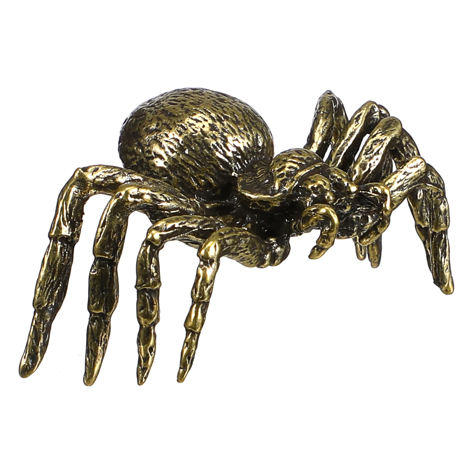 Halloween Spider Figurine Metal Spider Model Brass Spider Ornament Desktop Stuff Animals Adornment Tabletop Decorative Crafts