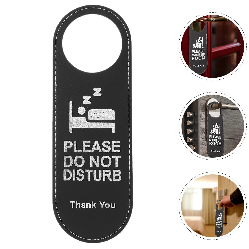 

6 Pcs Door Listing Handle Sign Hotel Signage Bedroom Signs Black Not Distrub Hanger Disturb Baby