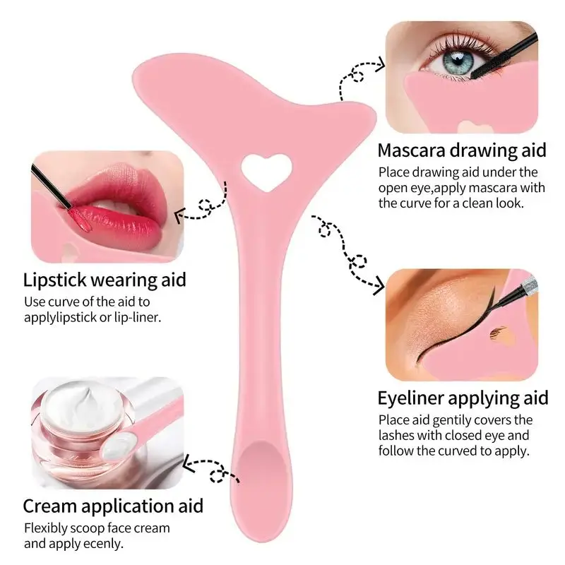 Zestaw szablonów do eyelineru z efektem kociego oka - Precyzyjne silikonowe końcówki do kociego oka, ołówek do brwi i prowadnica do efektu smoky eye - Wielokrotnego użytku, oszczędzający czas