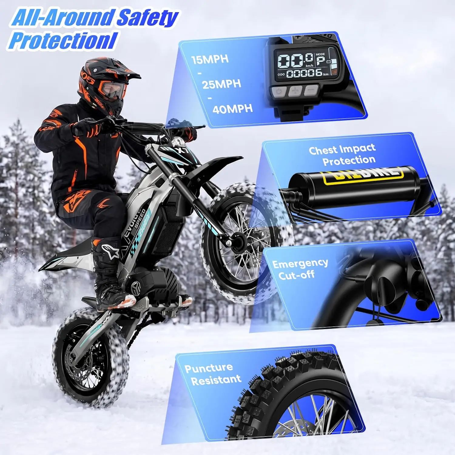 3500W Peak Mid Drive   Dirt Bike for Teens Adults 40MPH Max Speed Off Road E Motorcycle Reduction Gearbox Dirt Ebike for