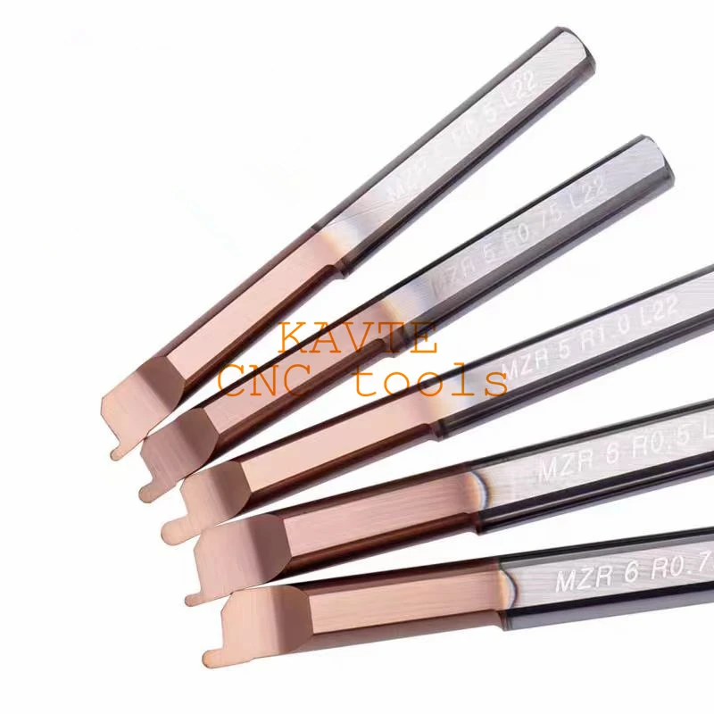 

MZR малой диаметр круглой дуги для обработки канавок MZR4 MZR5 MZR6 R0.5 R0.75 R1.0 L15 L22R Расточный инструмент из карбида вольфрама с ЧПУ