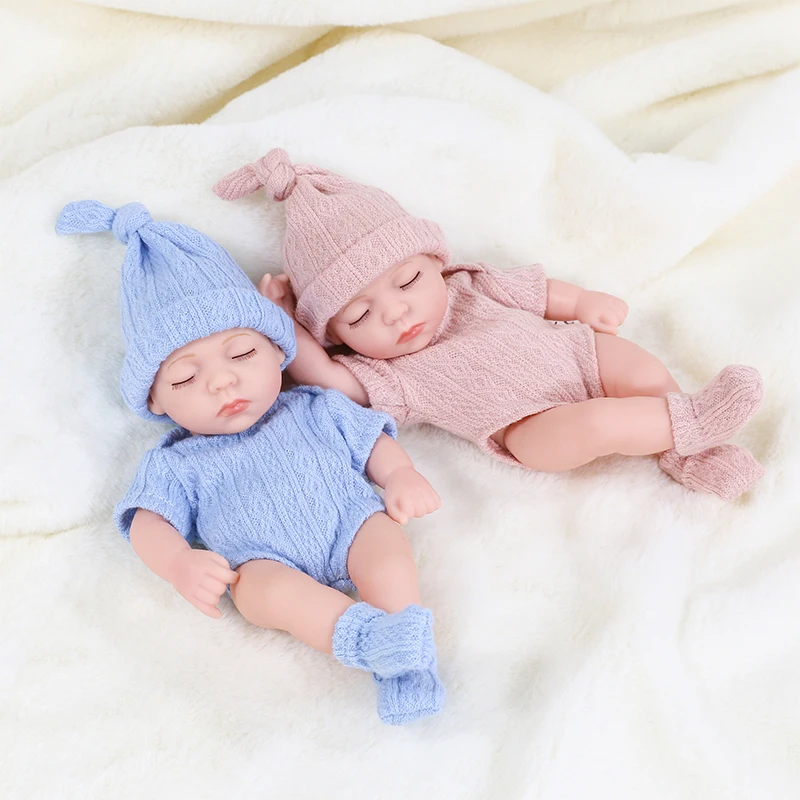 20cm Vinyl-Reborn-Babypuppen mit Kleidung, 8-Zoll-Neugeborenen-Babypuppe, wasserdichte Bebe-Puppe, niedliche Minipuppe für Mädchen, Geburtstagsgeschenke – Detail 4