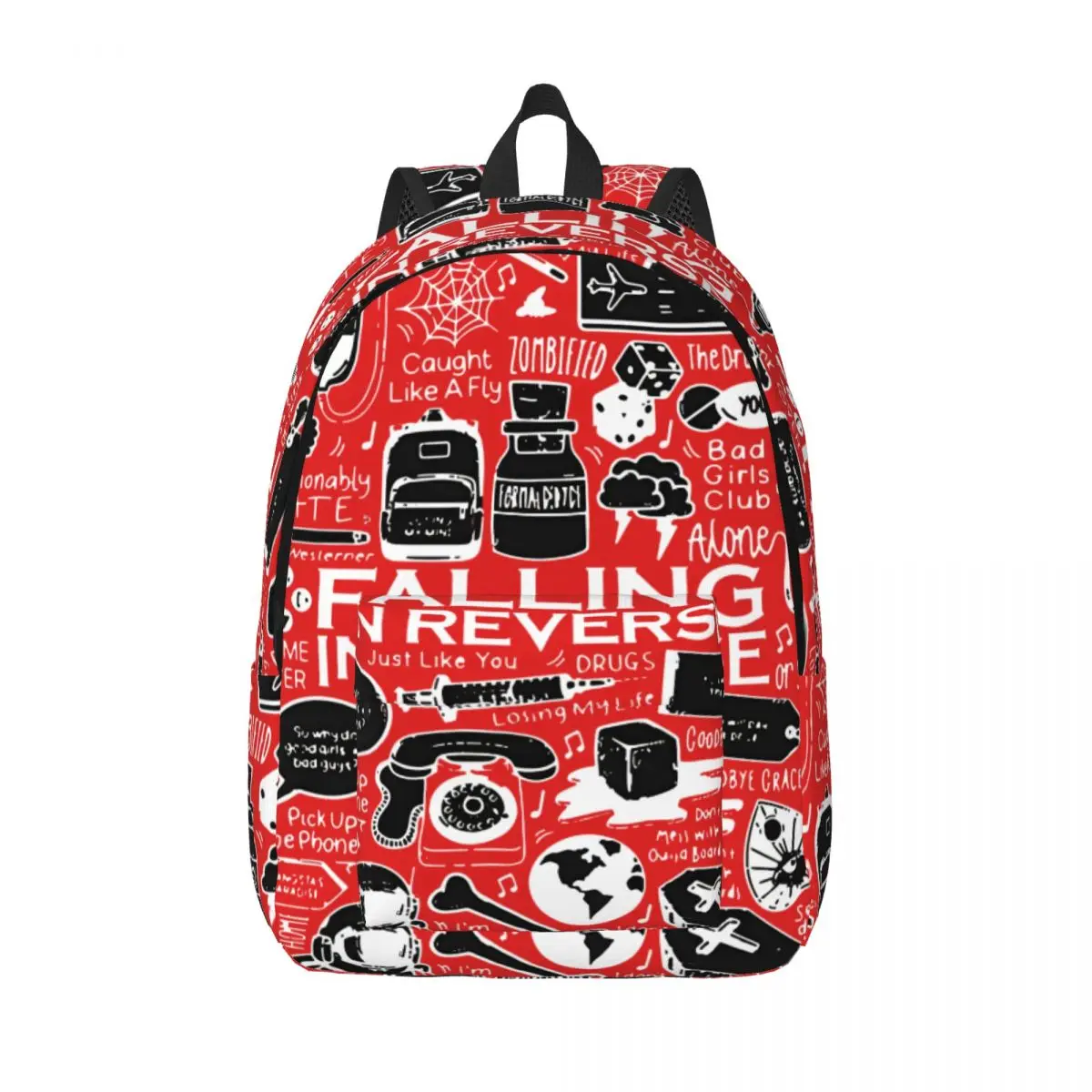 Falling In The Bone College Bag Falling In Reverse Couple Solid For Work Birthday Zipper Closure Rucksack