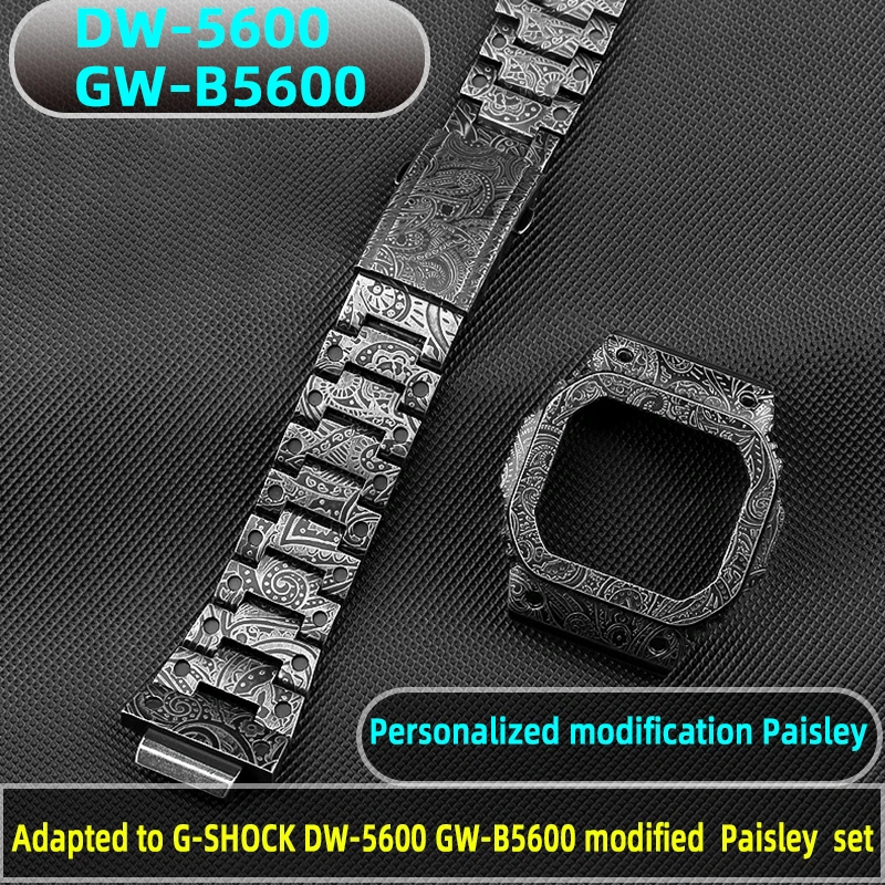 

Mod kit mecha case strap for Casio G-SHOCK 3229 DW-5600 GW-B5600 Refit Paisley kit set bracelet watch chain watch accessories